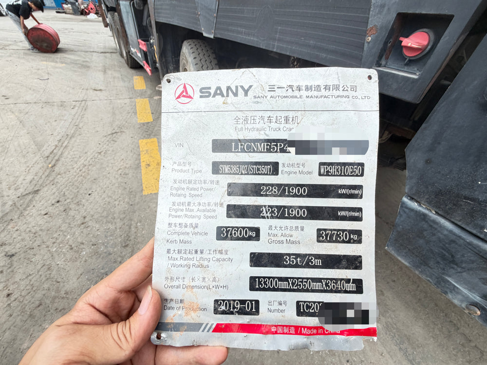 2019 SANY STC350T Truck Crane 35 